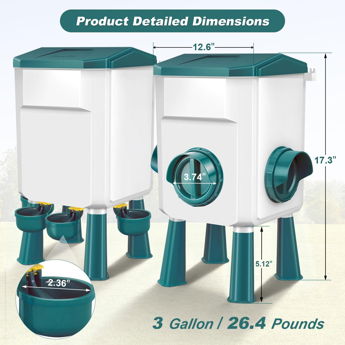 Chicken Feeder and Waterer Set 3 Gallon C605
