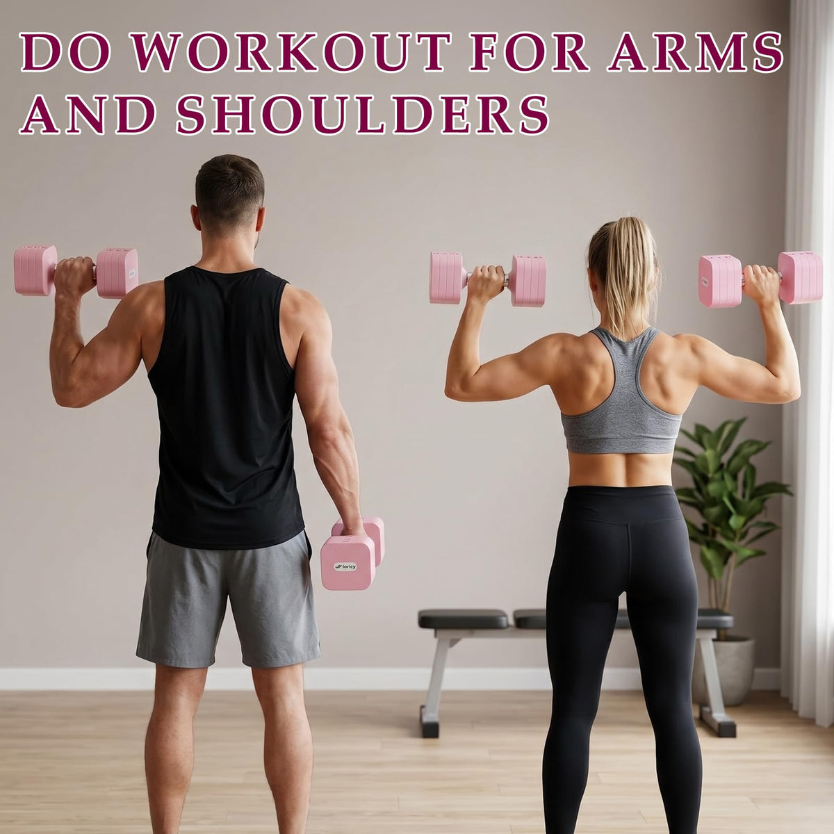 Adjustable Dumbbell Set 10LBS 20LBS 25LBS Set of 2 C244498