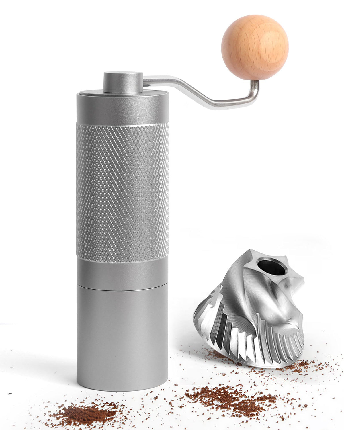 Manual Stainless Steel Conical Burr Coffee Grinder with Adjustable Settings E341342
