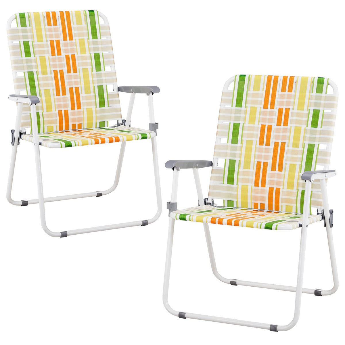 Set of 2 Webbed Folding Beach Chairs A596830