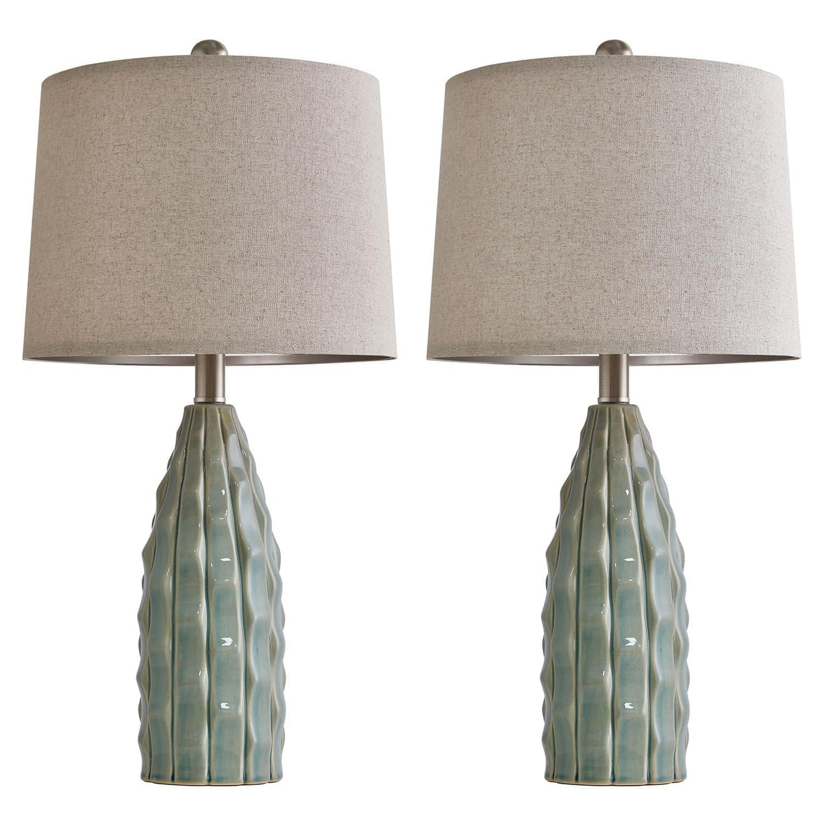 Ceramic Table Lamps Set of 2 Green F9689