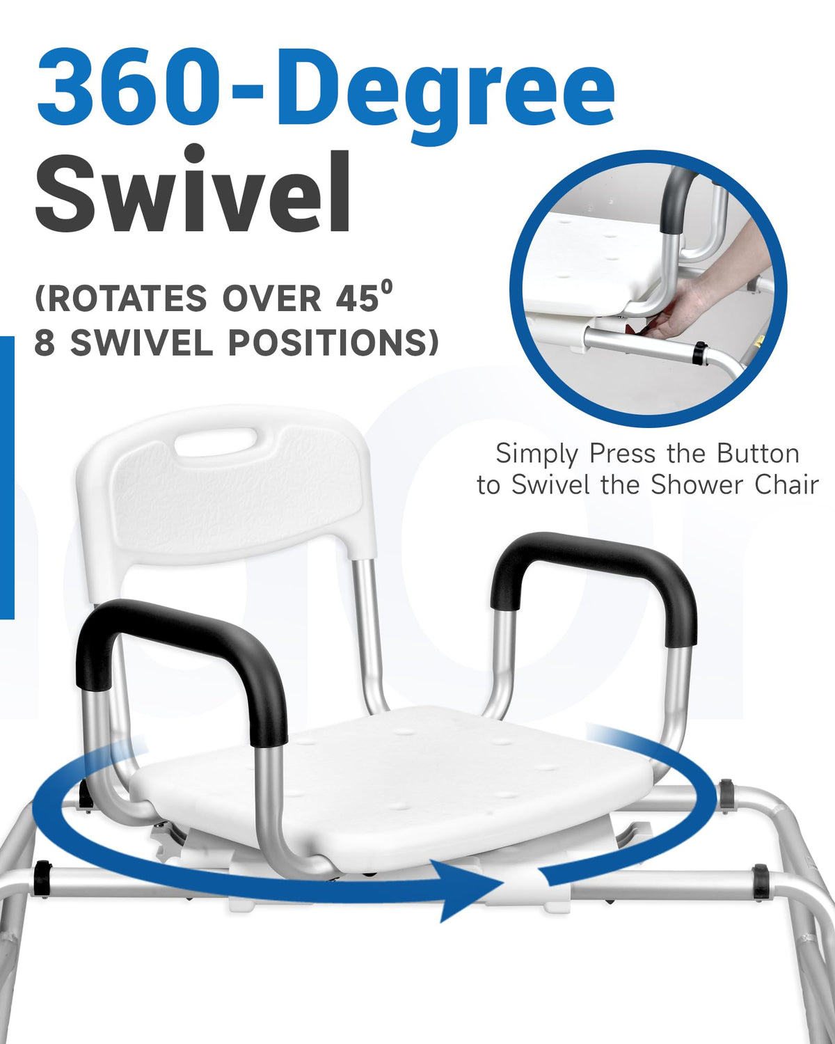 Sliding Shower Chair with 360⁰ Swivel Seat P298144
