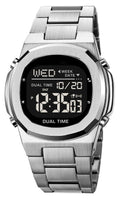 Men's Multifunctional Electronic Outdoor Sports Watch EL Light Large Digital Display Stainless Steel A2336