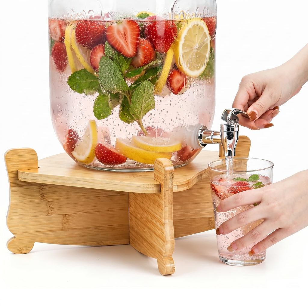Bamboo Drink Dispenser Stand I772