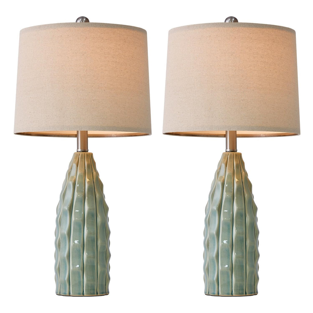Ceramic Table Lamps Set of 2 Green F9689