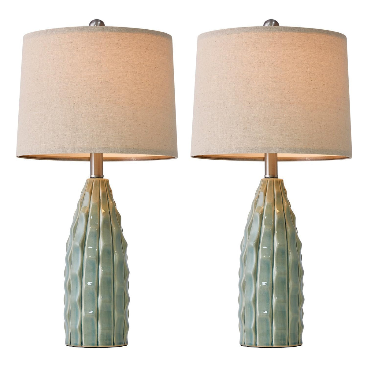 Ceramic Table Lamps Set of 2 Green F9689