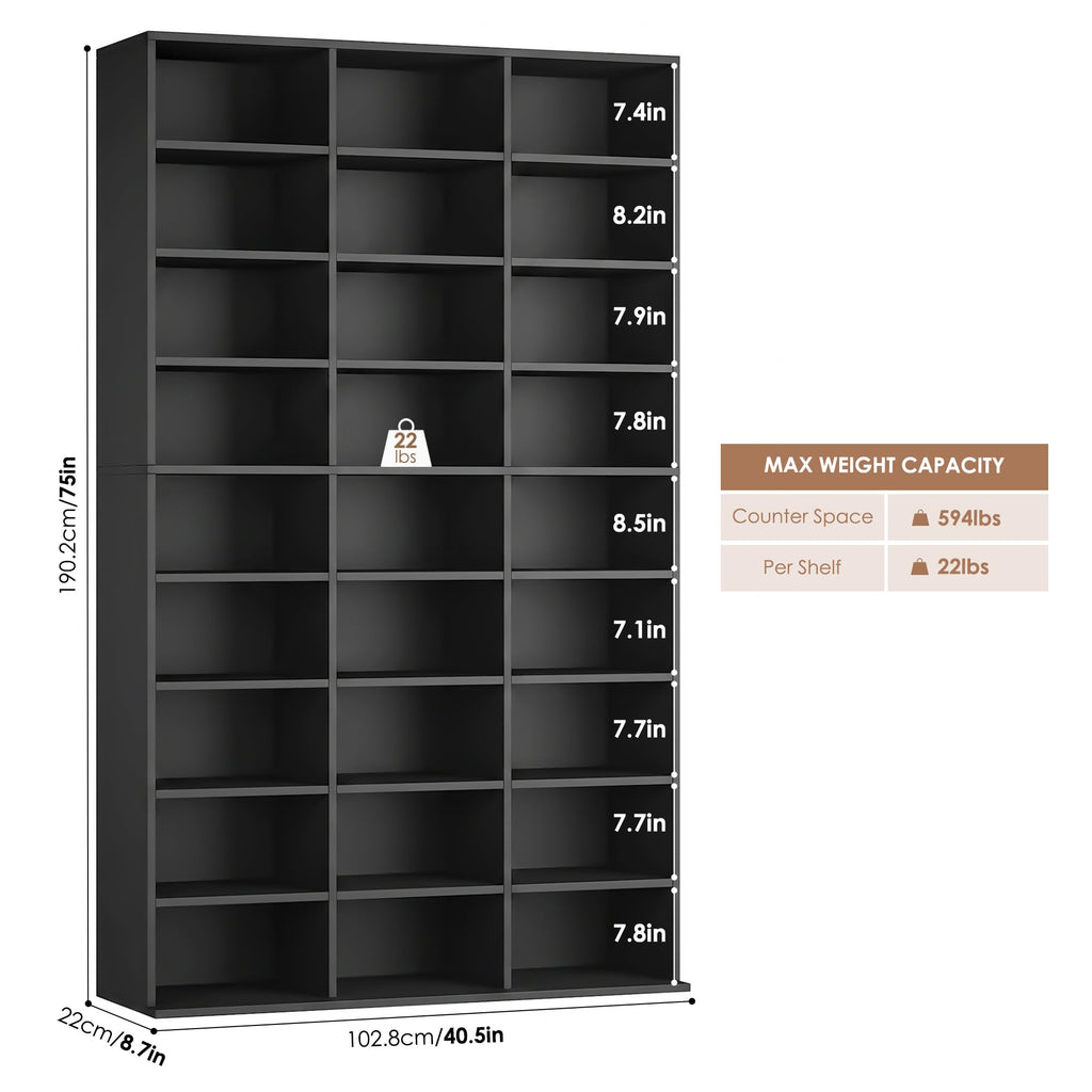 75'' H Black 27 Cube Bookshelf O4790