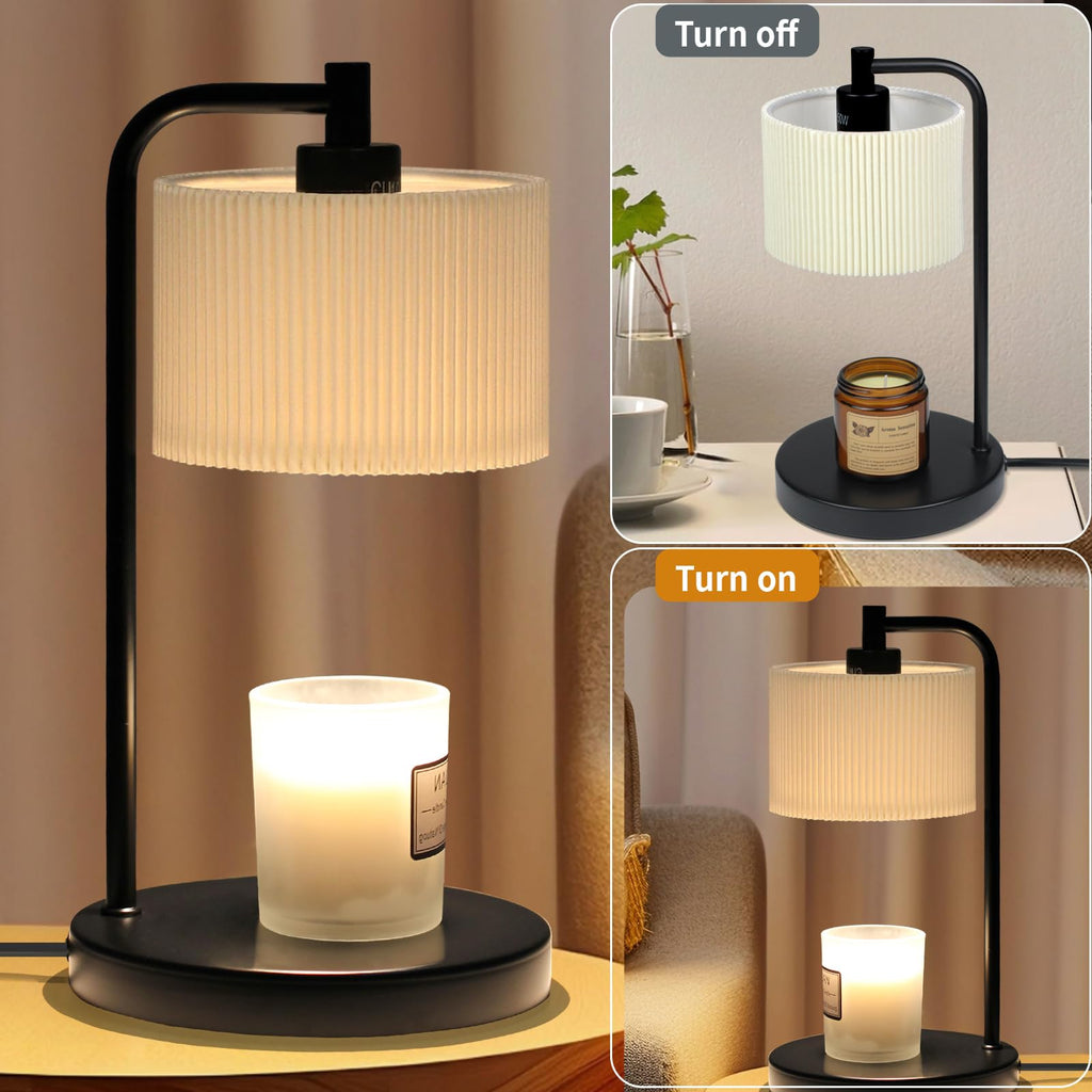 Dimmable Candle Warmer Lamp with Timer and Bulbs Black T3299
