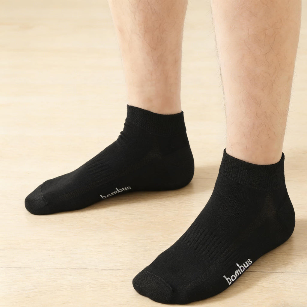 8 Pairs Bamboo Viscose Diabetic Ankle Socks Black Size 6-9 X7176