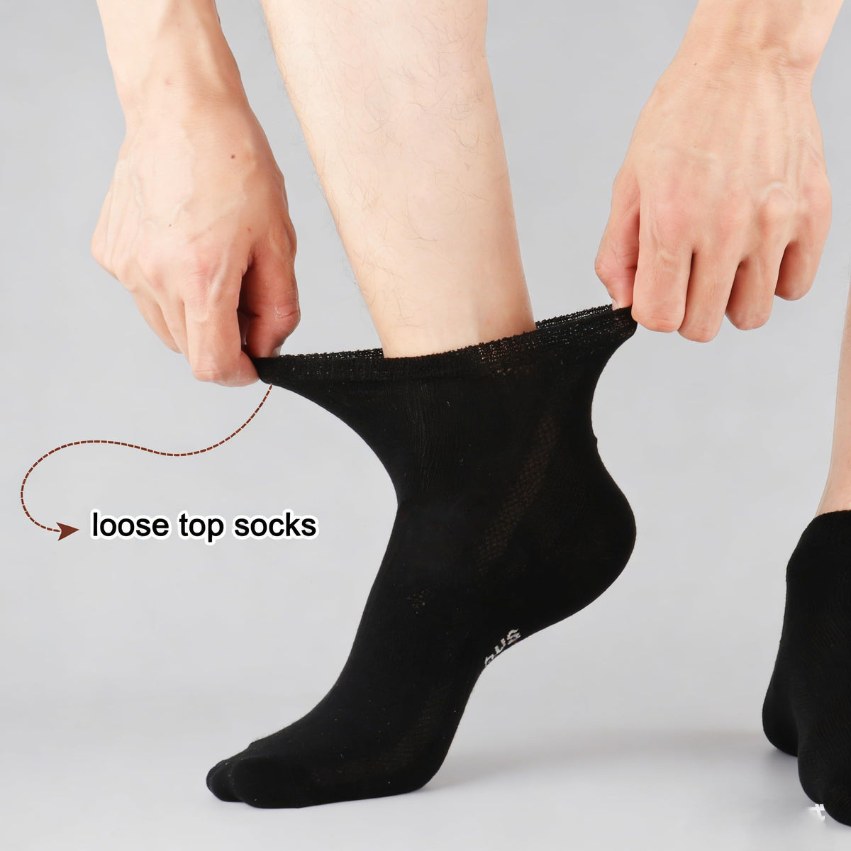8 Pairs Bamboo Viscose Diabetic Ankle Socks Black Size 6-9 X7176