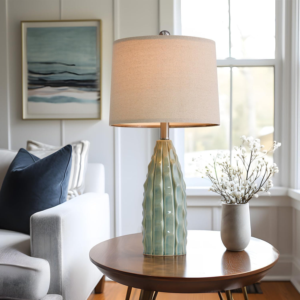 Ceramic Table Lamps Set of 2 Green F9689
