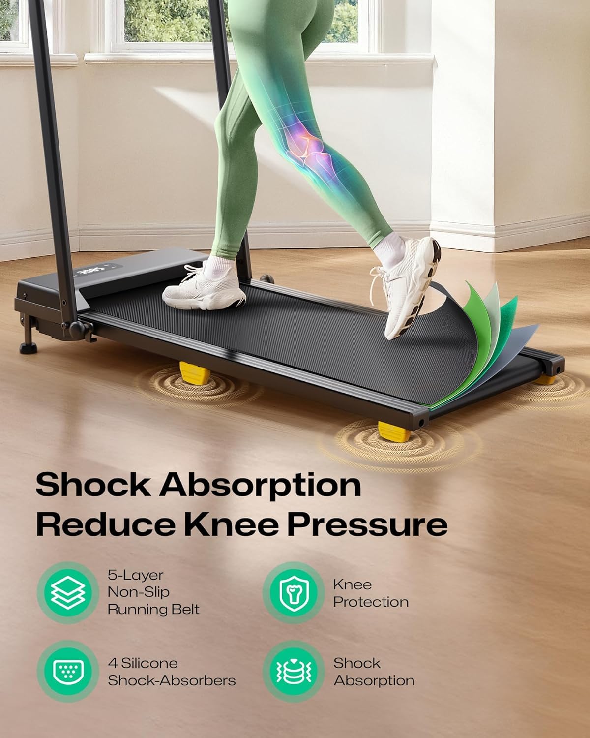 Manual Incline 2.5HP Portable Walking Treadmill Y656