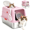 Fully Enclosed Stainless Steel Cat Litter Box with Lid X9318