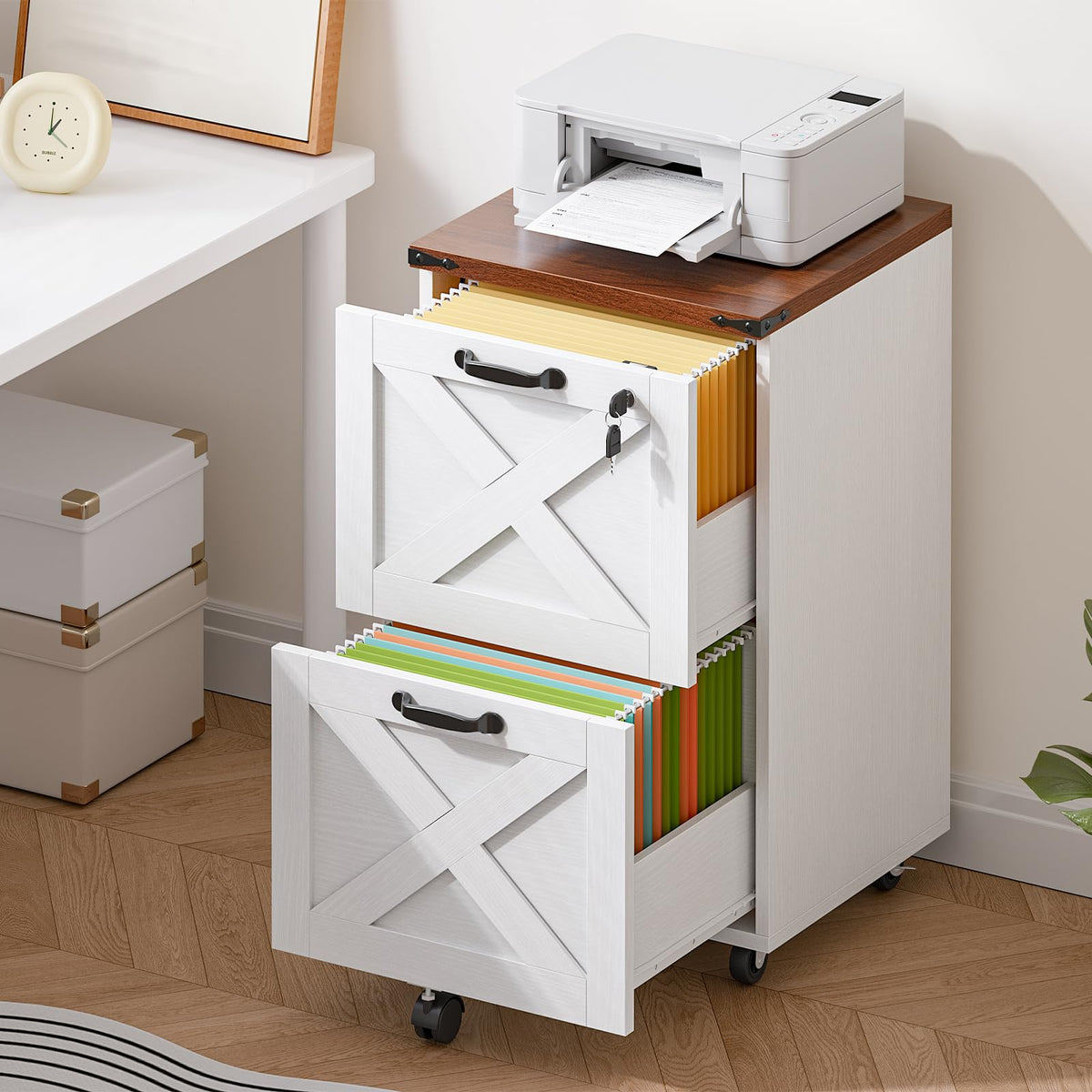 2 Drawer Locking Wood File Cabinet I6607