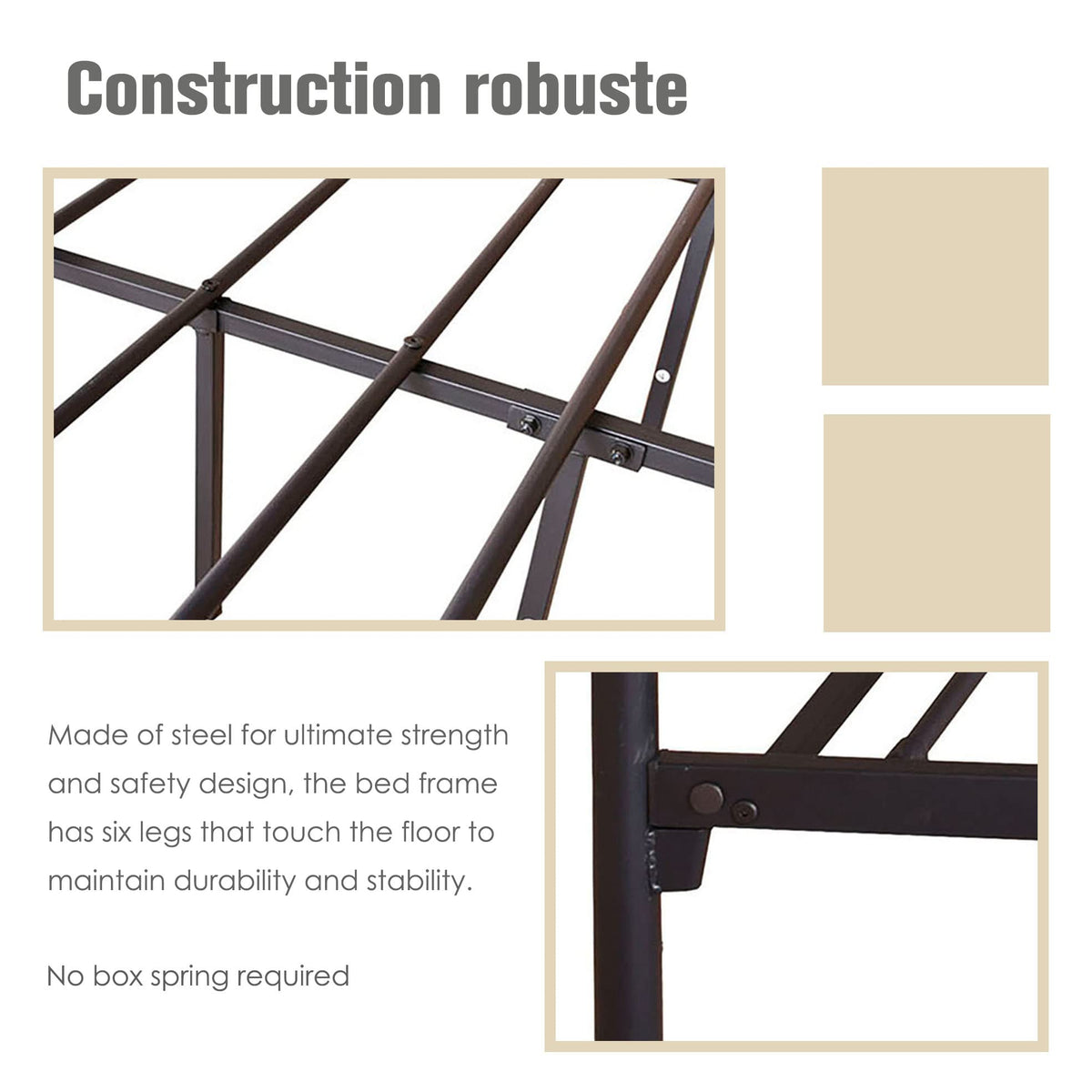 Black Four-Poster Metal Canopy Bed Frame O964772