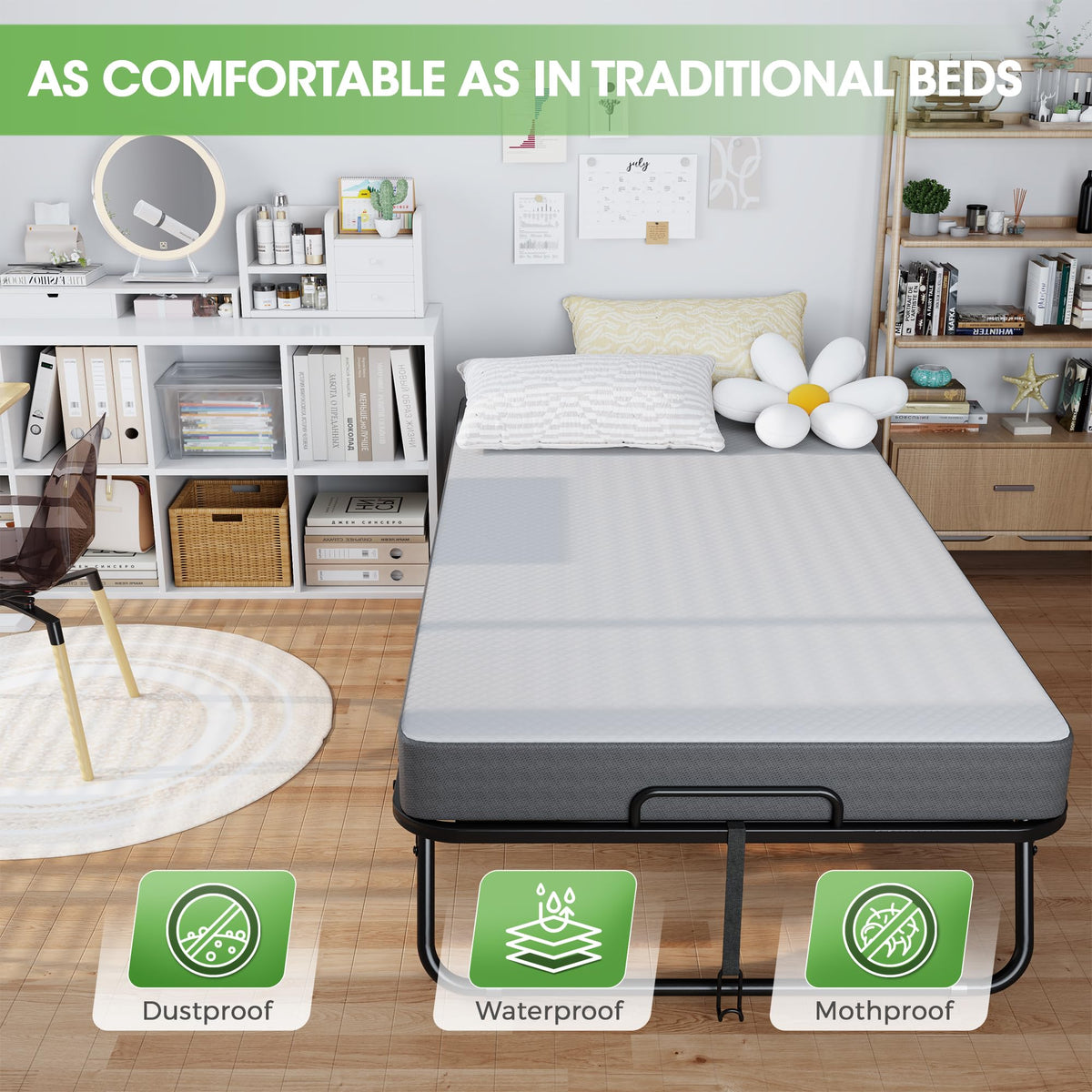 75" × 31" Folding Bed with Mattress T39899