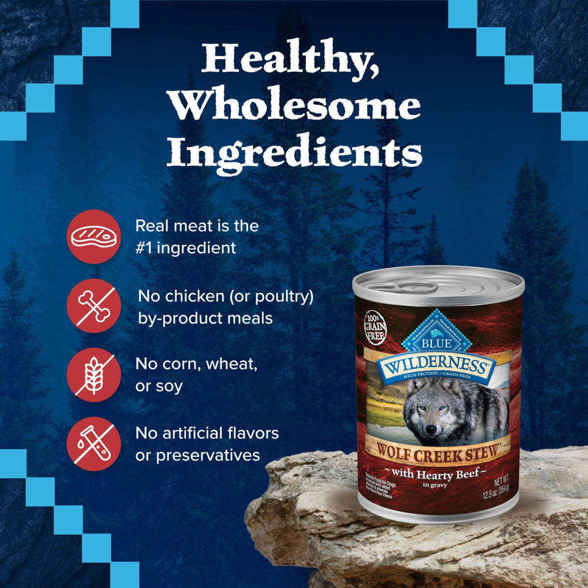 Wet Dog Food, Grain-Free Beef in Gravy, 12.5 oz Cans, Pack of 24 C264