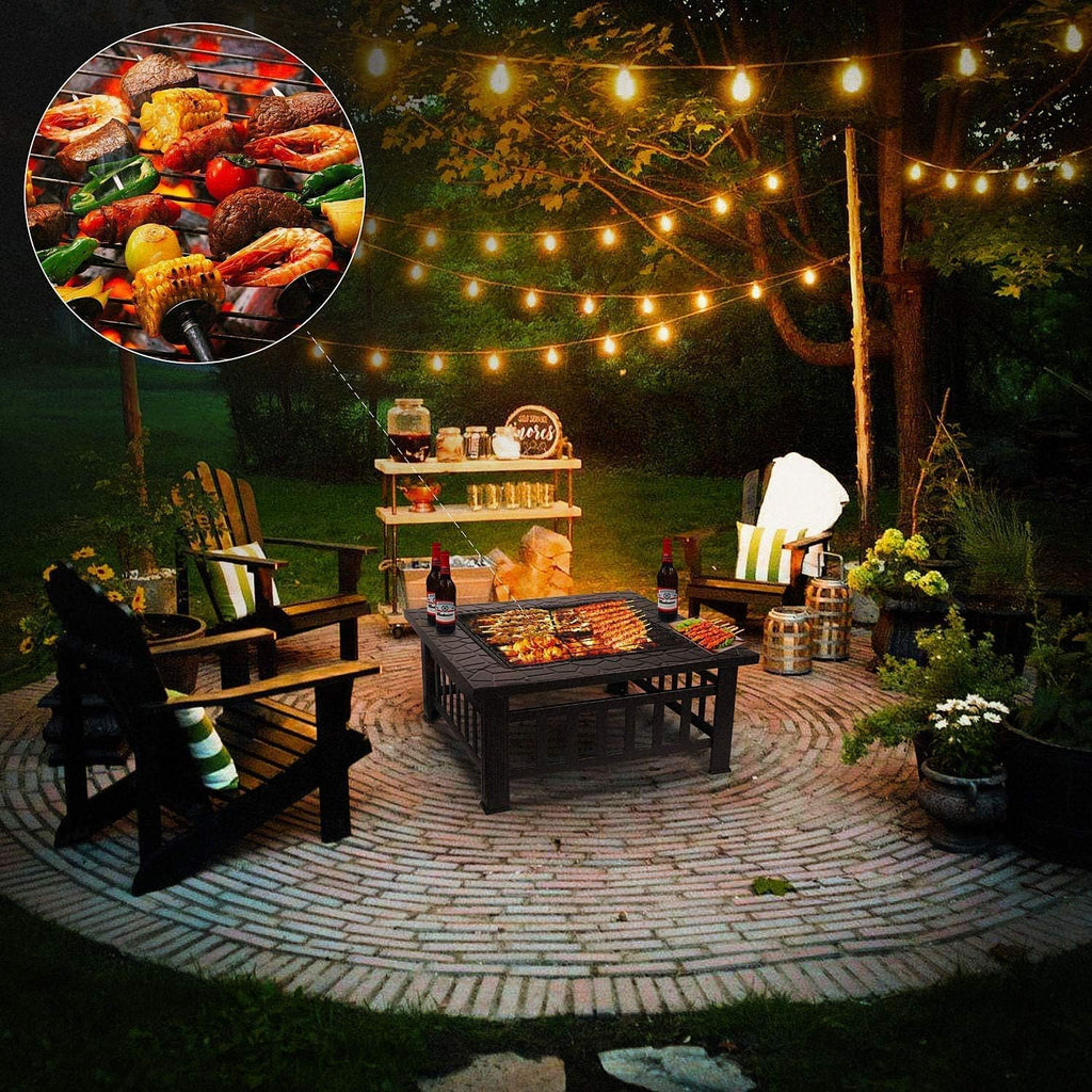 32'' Black Wood Burning Outdoor Fire Pit Z590109
