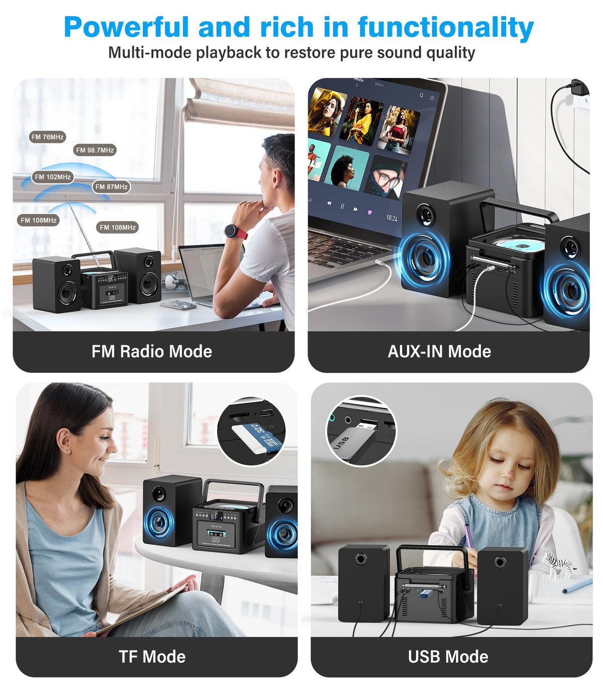 Home Stereo System with CD and Cassette Player F539