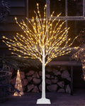 4 FT Lighted Artificial White Birch Tree with 432 LED Timer C505