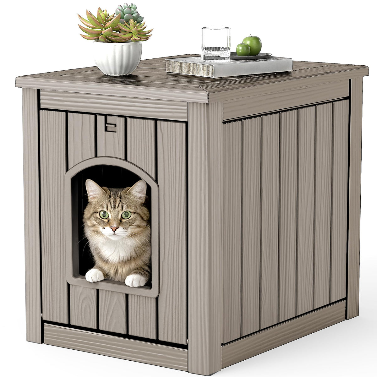 Gray Outdoor Cat House A472892