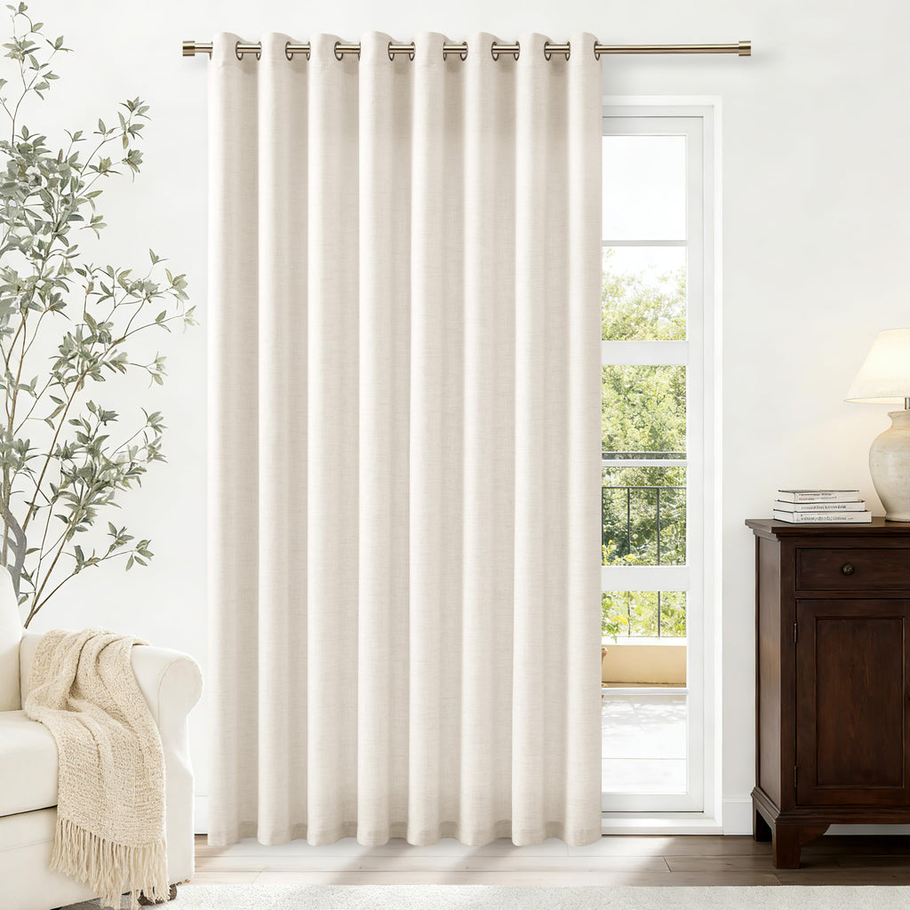 Linen 100 Inch Wide 84 Inch Length Ivory Curtains O46837