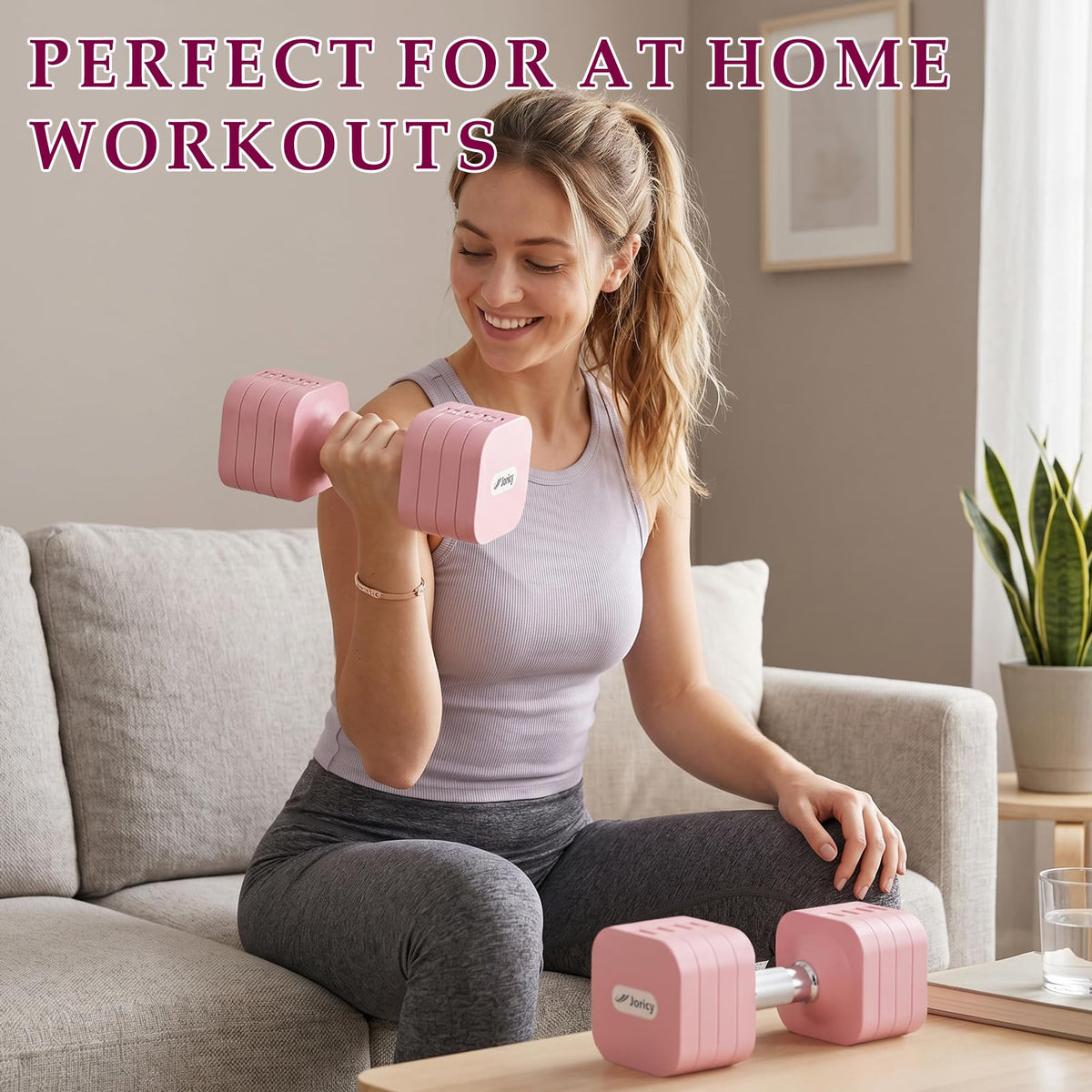 Adjustable Dumbbell Set 10LBS 20LBS 25LBS Set of 2 C244498