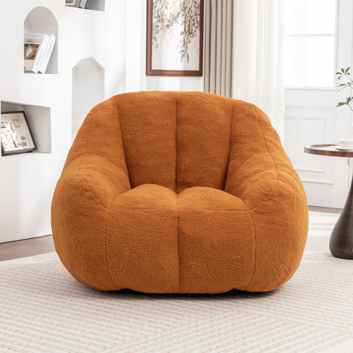 Yellow Oversized Plush Memory Foam Bean Bag Chair V37135