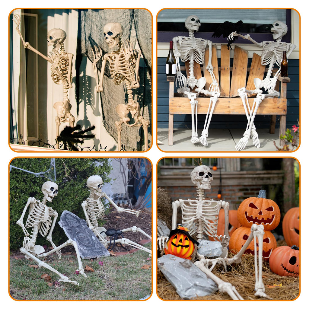 6 Pack Halloween Skeletons 3 5.4ft 3 3ft Y583