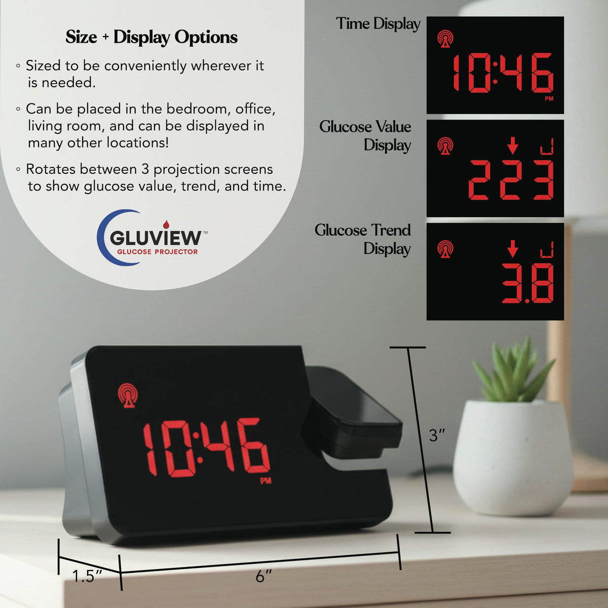 Glucose Projector Clock Y54600
