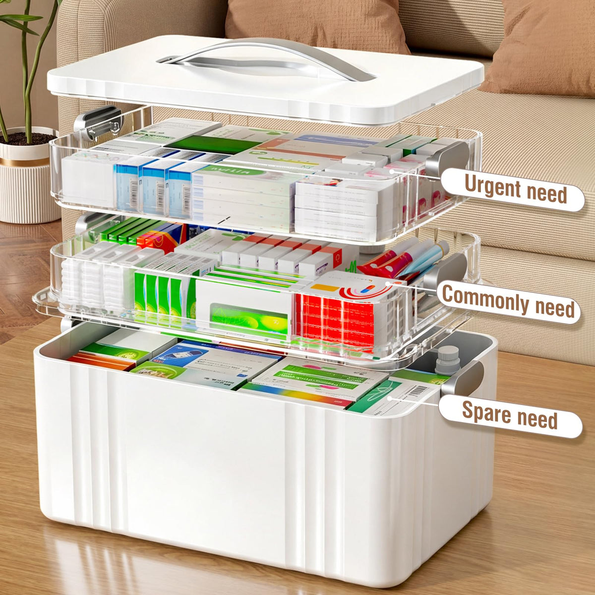 3-Tier Portable Medicine Organizer V79045