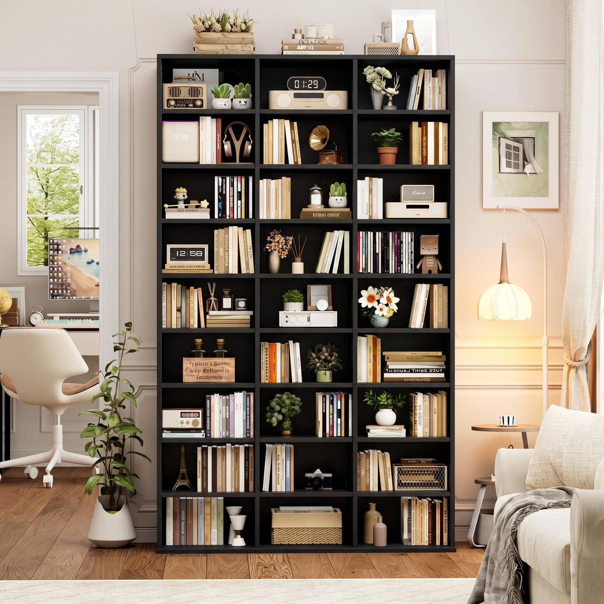 75'' H Black 27 Cube Bookshelf O4790