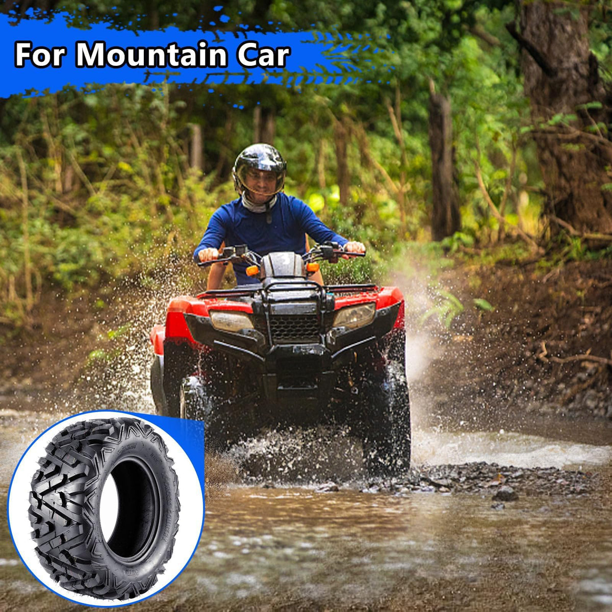 2 Pack 19x7-8 Tubeless All Terrain ATV Tires X299