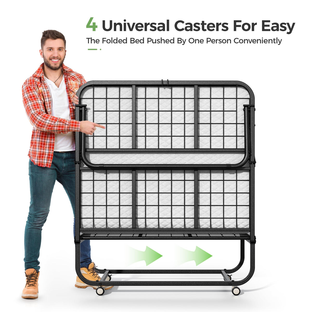 75" × 31" Folding Bed with Mattress T39899