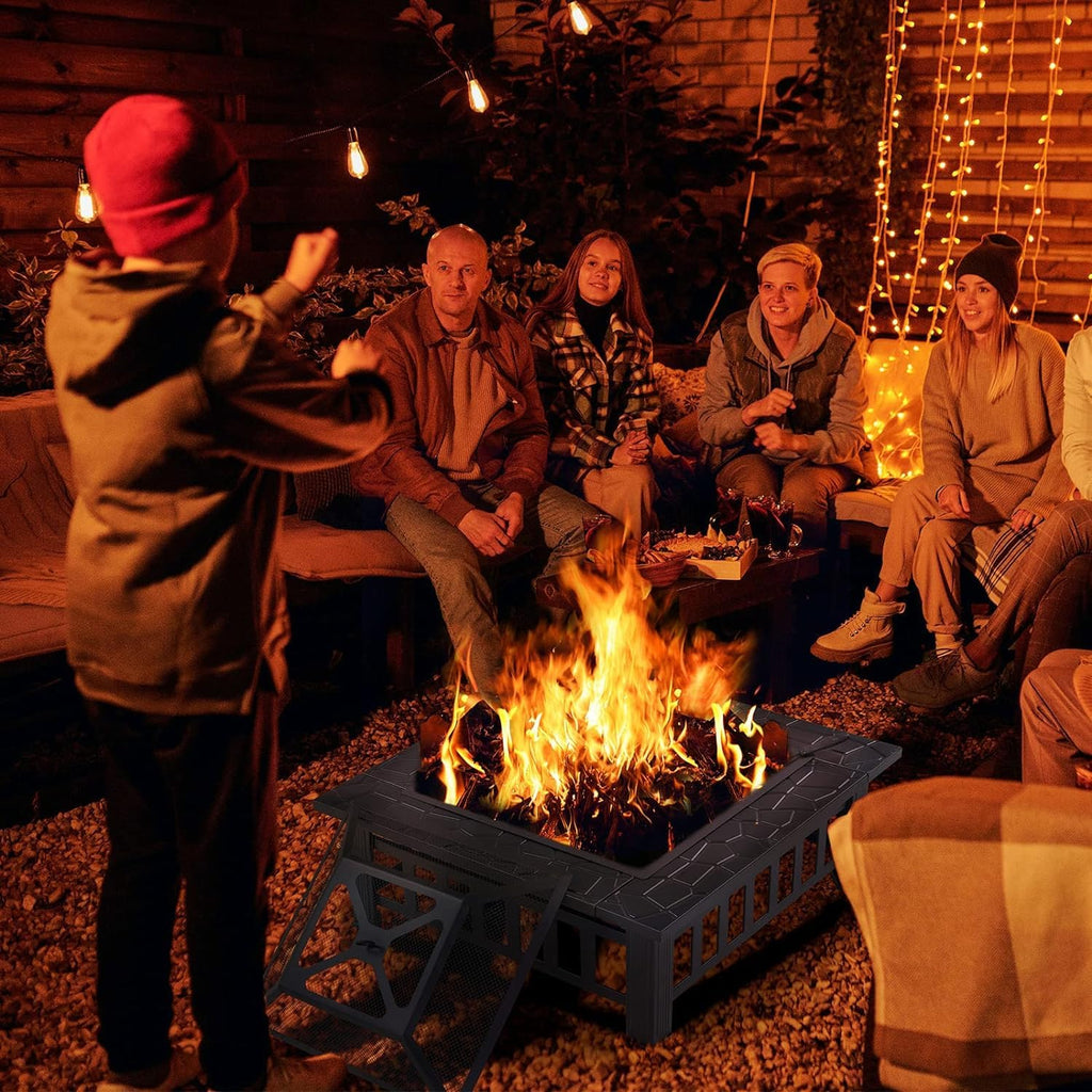 32'' Black Wood Burning Outdoor Fire Pit Z590109