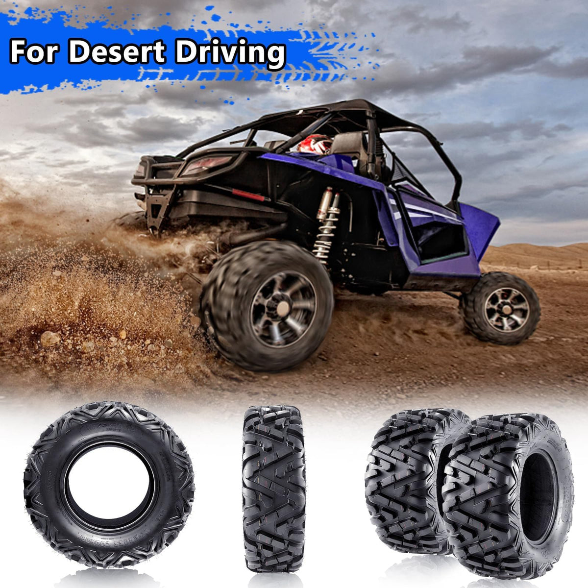 2 Pack 19x7-8 Tubeless All Terrain ATV Tires X299