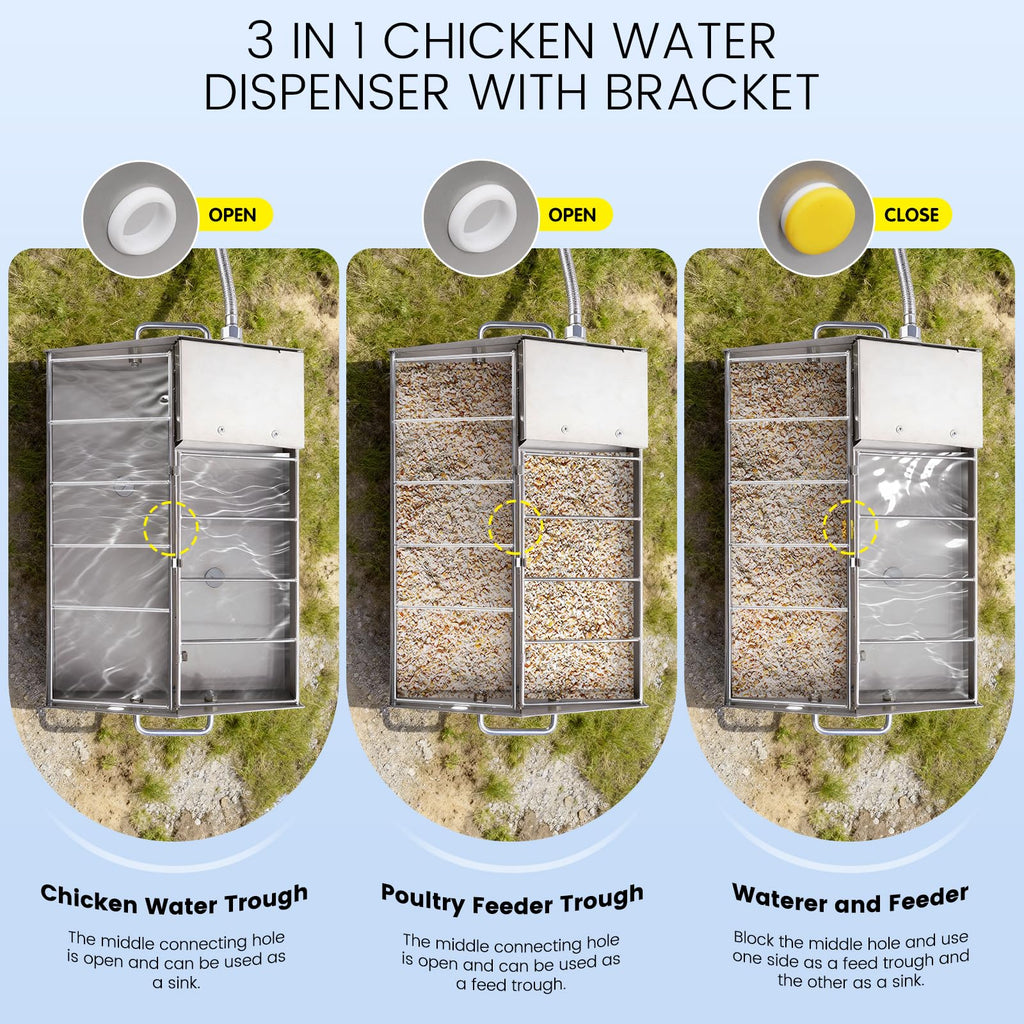 Automatic Chicken Waterer and Feeder Set Q60791