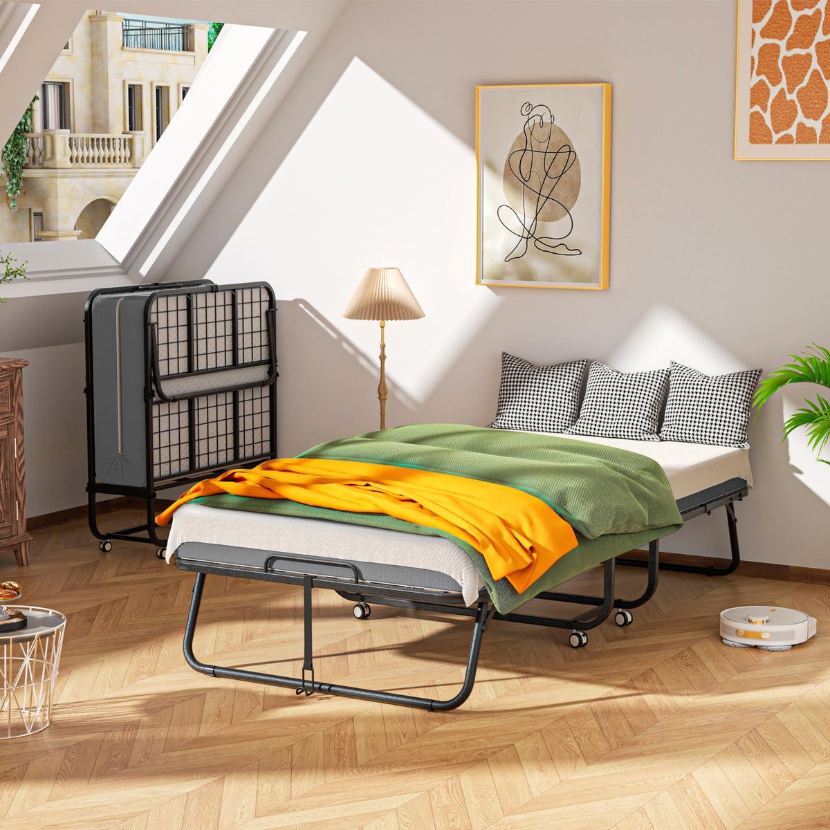 75" × 31" Folding Bed with Mattress T39899
