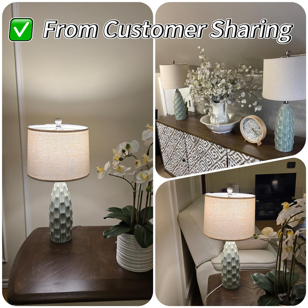 Ceramic Table Lamps Set of 2 Green F9689