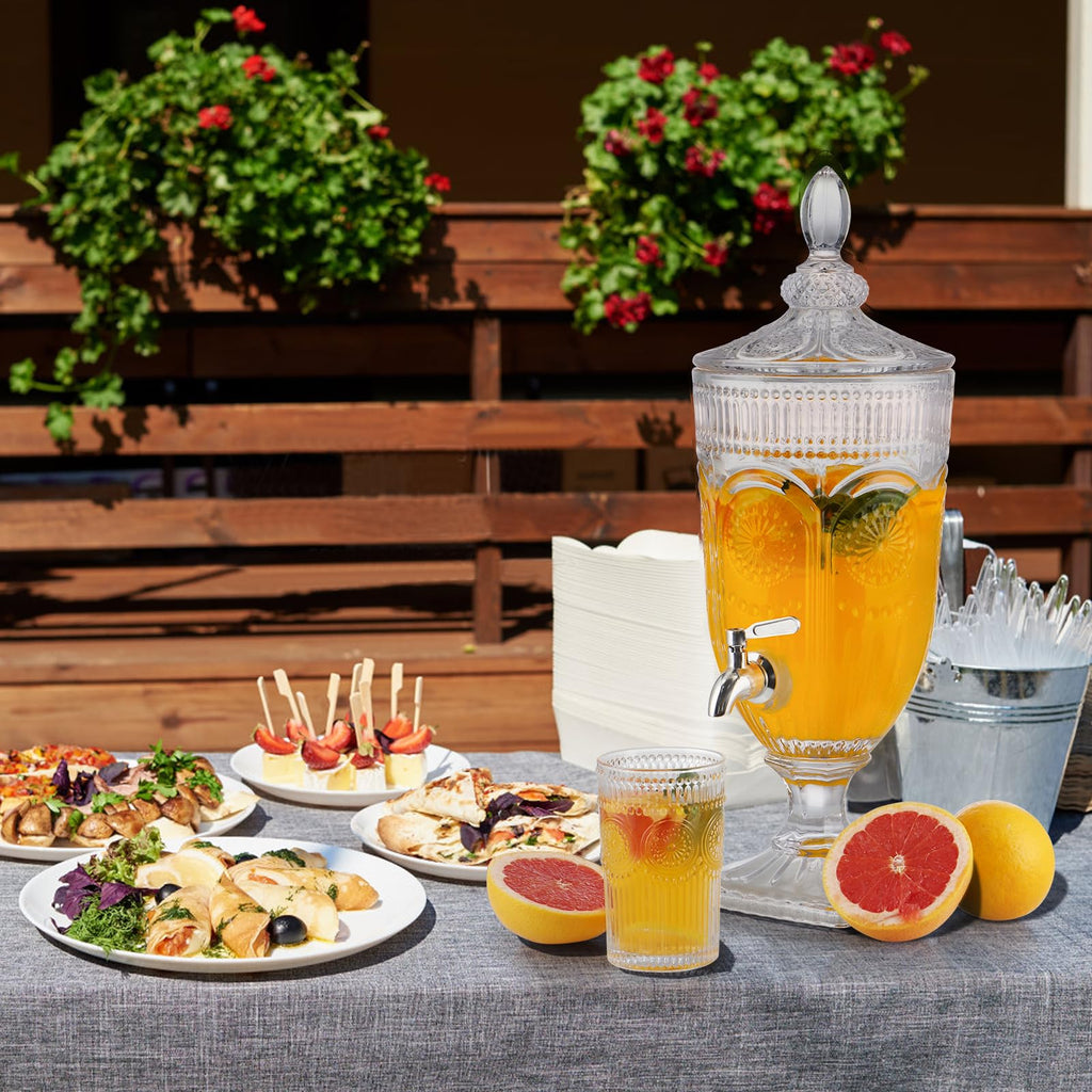 0.8 Gallon Glass Beverage Dispenser with Stainless Steel Spigot Z7948