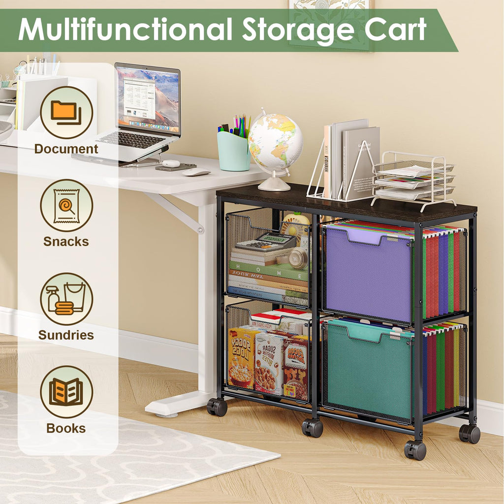 Black 4 Drawer Mobile File Cabinet O270345