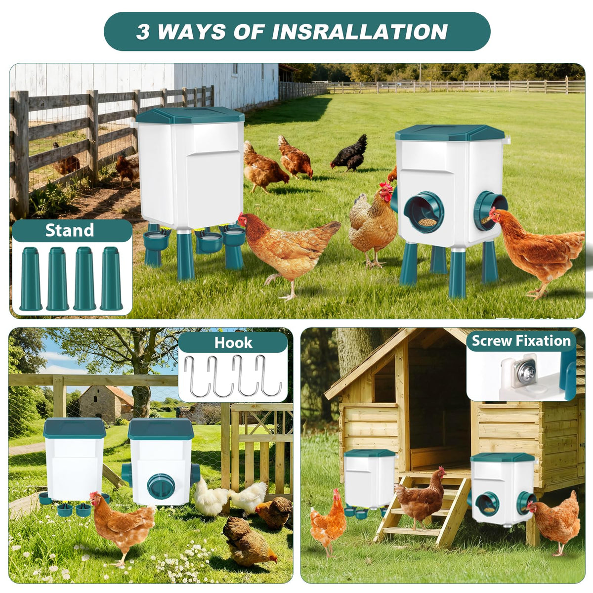 Chicken Feeder and Waterer Set 3 Gallon C605