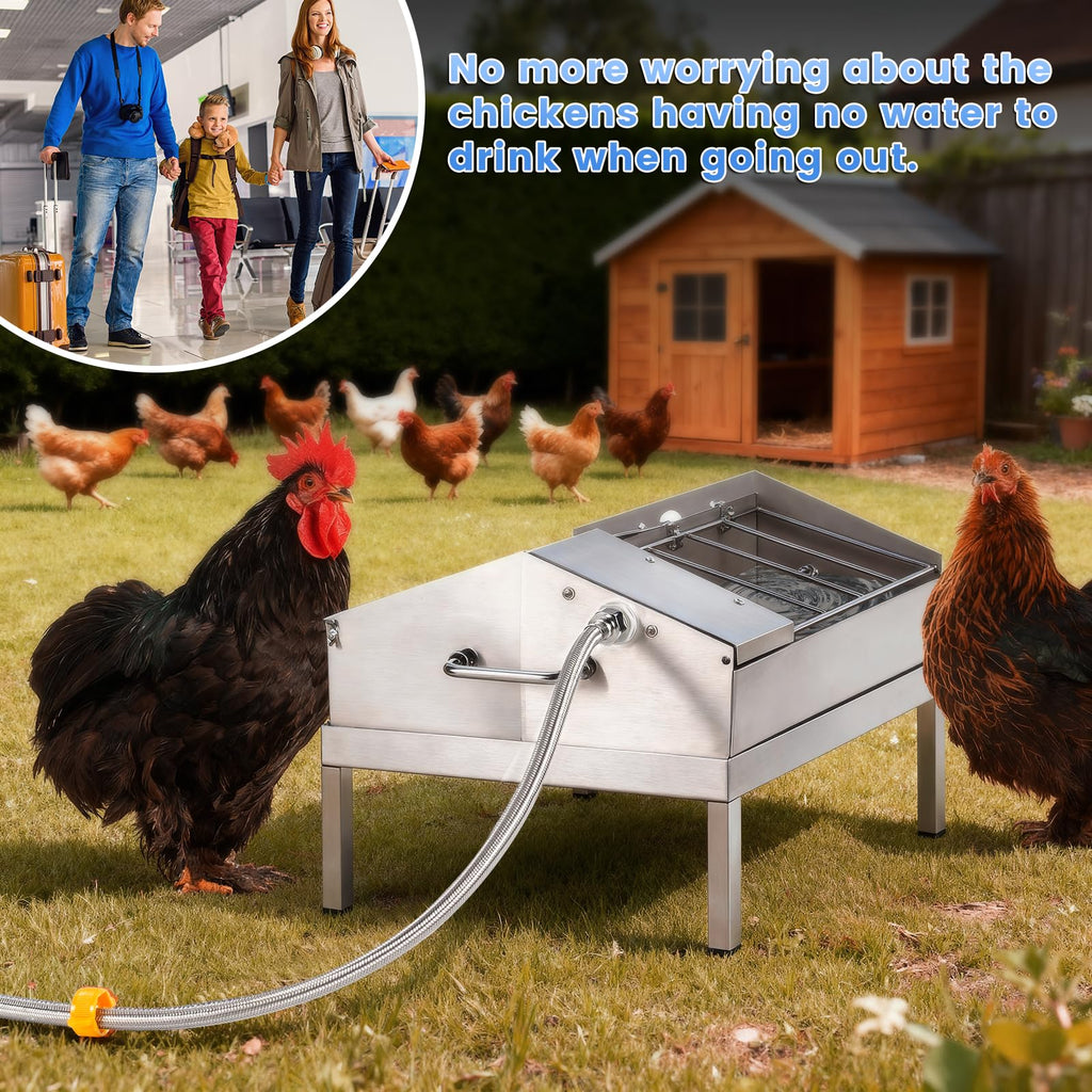 Automatic Chicken Waterer and Feeder Set Q60791