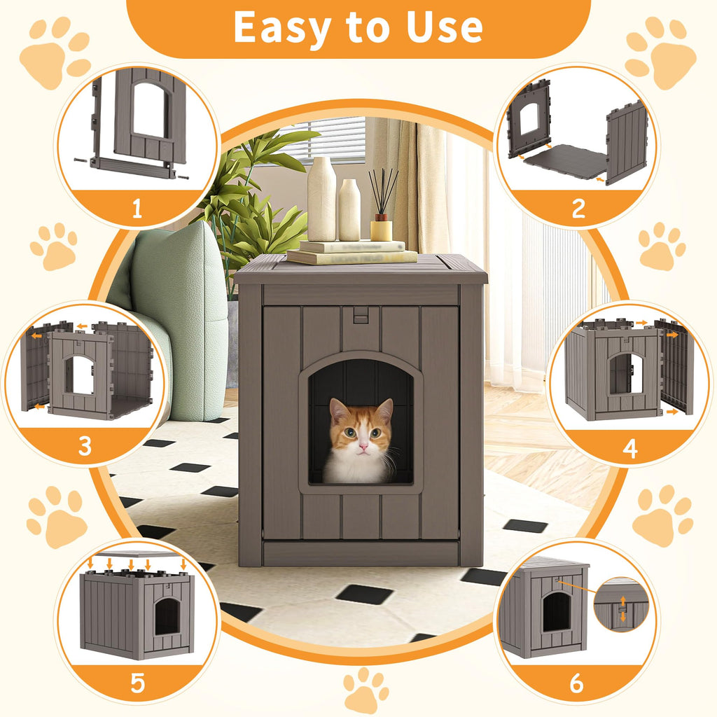 Gray Outdoor Cat House A472892