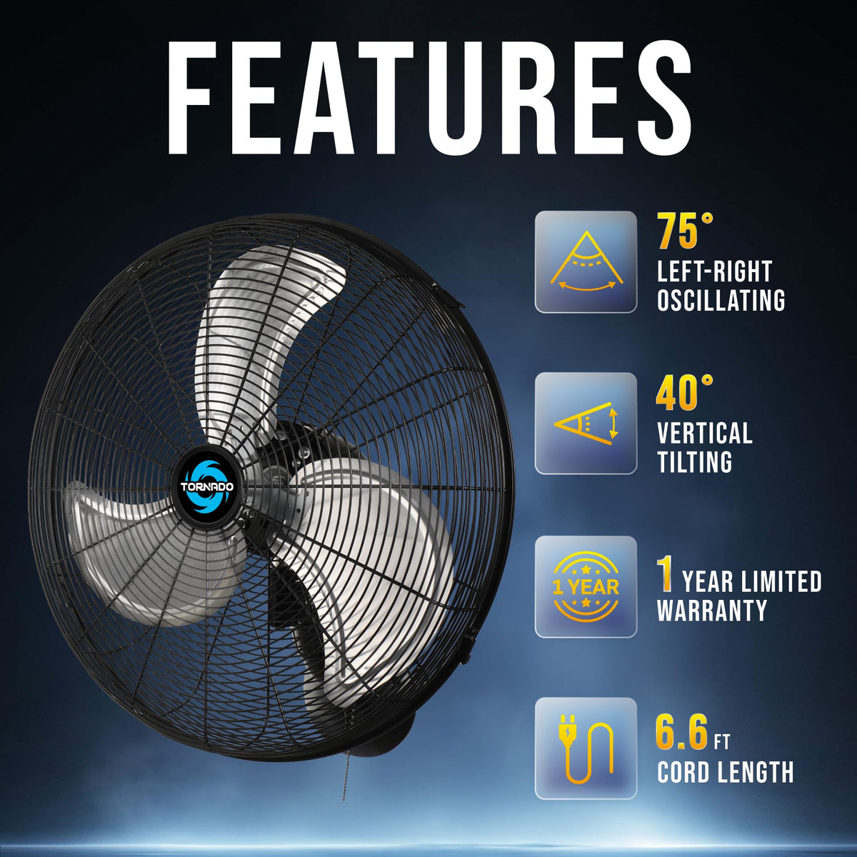 20 Inch High-Velocity Oscillating Wall Fan A970030