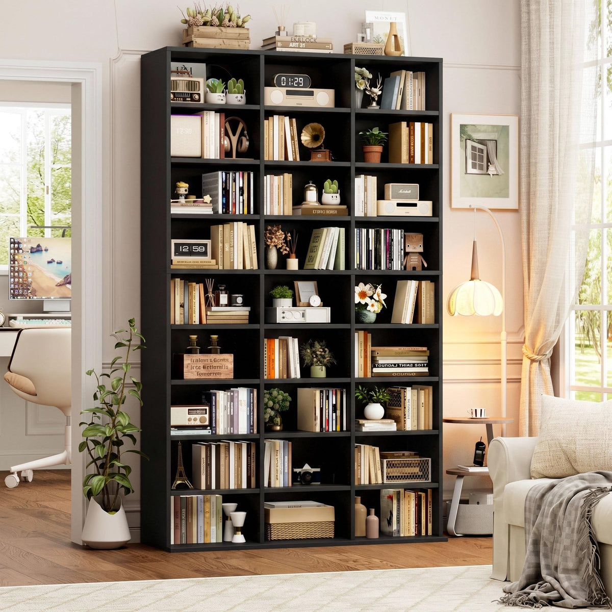 75'' H Black 27 Cube Bookshelf O4790