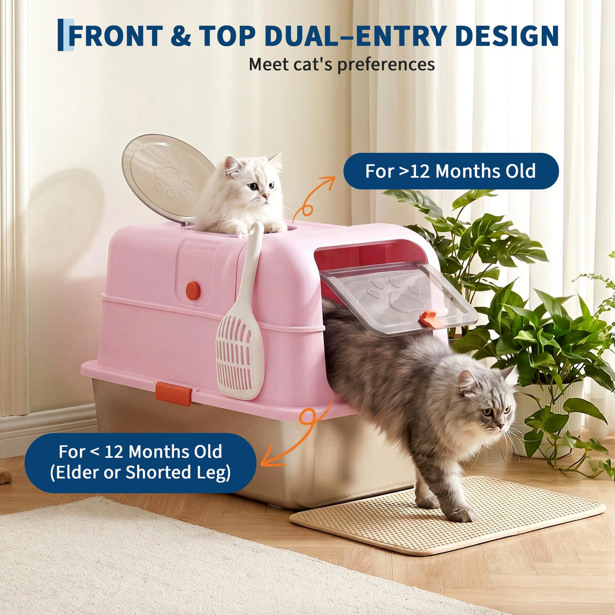 Fully Enclosed Stainless Steel Cat Litter Box with Lid X9318