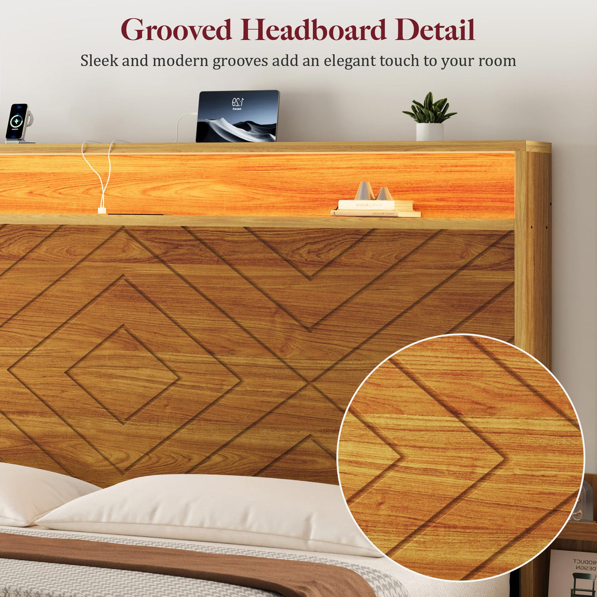 Queen Bed Frame with 4 Drawers D41480