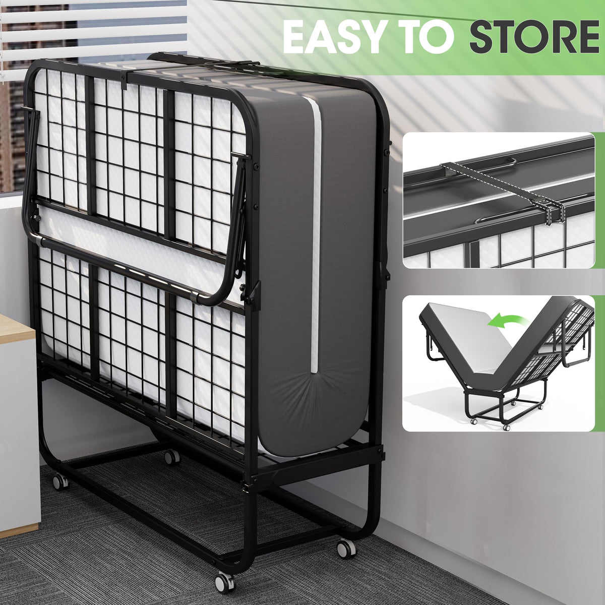 75" × 31" Folding Bed with Mattress T39899