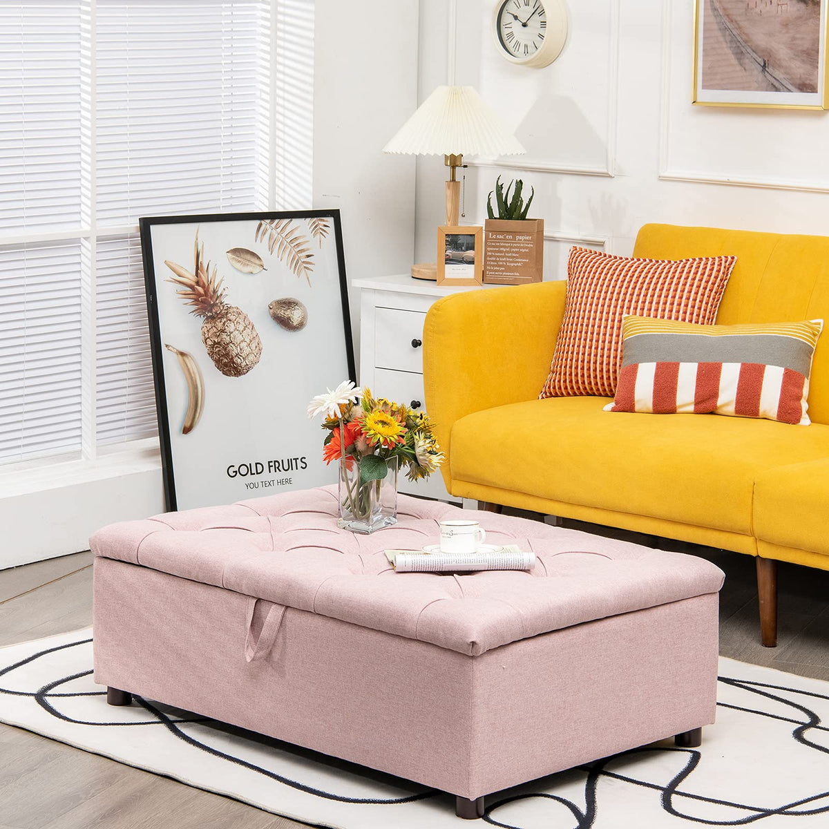 Pink Convertible Sleeper Chair with Mattress F74193